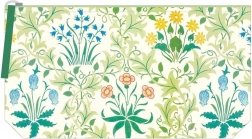 Pochette cosmetica ricamata con motivo di Celidonia di William Morris