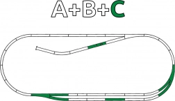 Roco Line sada koľají C s podložím – paralelný úsek H0