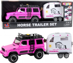 Fuoristrada con rimorchio per cavalli con luci e suoni