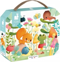 Janod puzzle in a suitcase Garden Friends 20 pieces