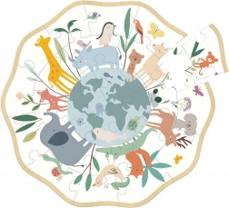 Rundt puslespil Dyrenes verden