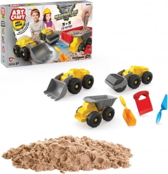 ART CRAFT kinetic sand set with construction vehicles