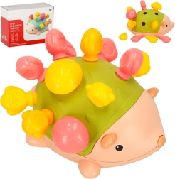 Montessori sensory hedgehog with insertable pegs – green