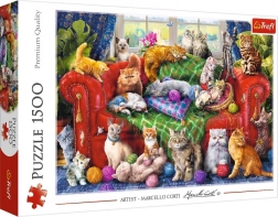 Puzzle Cats on the Sofa 1500 Pieces TREFL