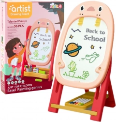 Double-sided magnetic board with games for children pink