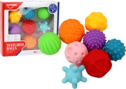 Sensoriske bolde med forskellige teksturer, 8 stk, farverige
