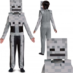 Minecraft børnekostume skeleton – hvidt skelet 137–149 cm (10–12 år)