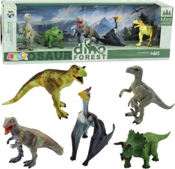 Set of Realistic Dinosaur Figures Forest 5 pcs