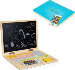Wooden educational laptop with magnetic board and letters ECO TOYS