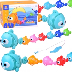 Interactive fish set with magnetic fishing rod