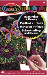 Scratch Art Pictures – Butterflies and Flowers