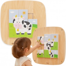 Woopie wooden wall-mounted sensory board with magnetic pinball