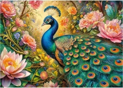 Peacock in Paradise Puzzle 1000 Pieces