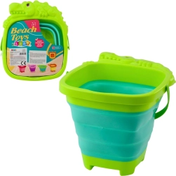 Seau pliable en silicone crocodile – vert plage