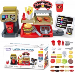 Toy Fast Food XXL WOOPIE with Cash Register and Beverage Dispenser