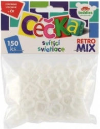 céčka svítící retro mix 150 ks – plastové spojovací kroužky