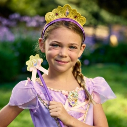 Set Rapunzel bacchetta e corona per piccole principesse