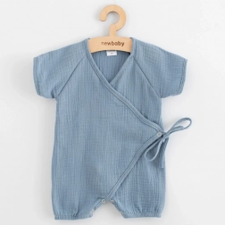 tutina estiva in mussola per neonato New Baby blu 80