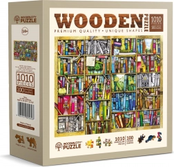 Dřevěné puzzle Police s knihami 1010 dílků WOODEN CITY