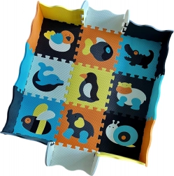 Pena podloga WOOPIE – barvne sestavljanke in zložljiva ograda