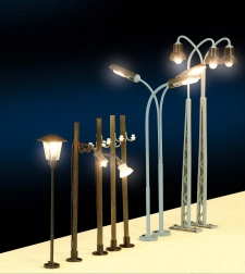 Piko wooden pole LED light for model railways, single-lamp