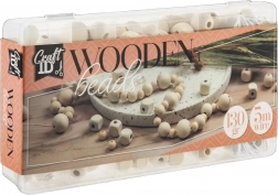 Set de perles en bois avec fil nylon dans un organiseur