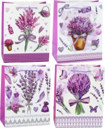 Paper Gift Bag with Lavender Design