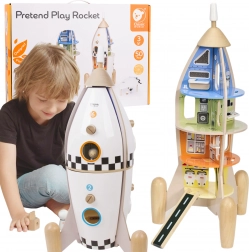 Wooden Rocket with Figures CLASSIC WORLD