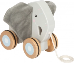 Giocattolo da traino in legno Elefante con orecchie fruscianti