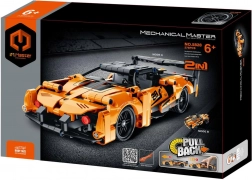 2-in-1 building set pull-back sports car and quad bike, 278 pieces, orange