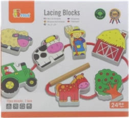 VIGA Drveni provlačni Farma blokovi Montessori