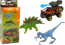 Dinosaur set with off-road car and rocket launcher – blue