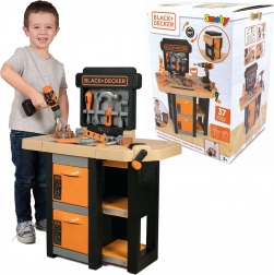 Smoby BLACK+DECKER kids’ open workbench Bricolo, 37 pieces
