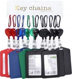 Portachiavi con etichetta, roller e moschettone