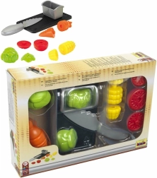 Set di verdure con tagliere e coltello