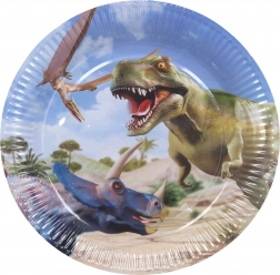 DINO Paper Party Plates, 23 cm, 6 pcs