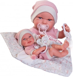 Realistisk babydukke i blød vinyl