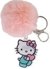 Portachiavi con pompon peloso Hello Kitty