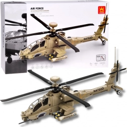 Set di costruzione elicottero AH-64 con mattoncini – gunship d’attacco 259 pezzi