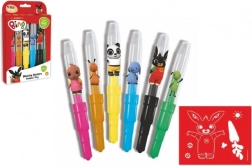 Blæse-tuscher BING med skabeloner, 6 farver