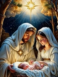 Gyémántfestés Jézus születése 30x40cm