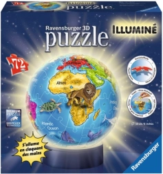 Ravensburger 3D Leuchtende Puzzle Kugel Globus 72 Teile