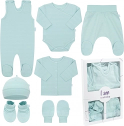 Set per neonati NEW BABY I AM, menta, 0–3 mesi