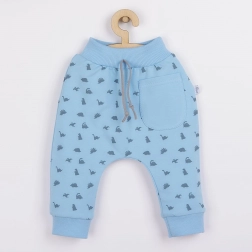 Pantaloni felpati per neonati Koala Dinosaur blu