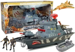 Military ship with base, lights and sounds