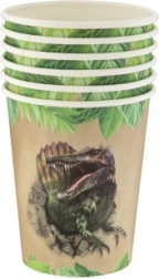 Dinosaur Party Paper Cups 250 ml, 6 pcs