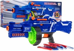 Semi-automatic kids' blaster BLAZE STORM 6+ with drum magazine and 20 foam darts
