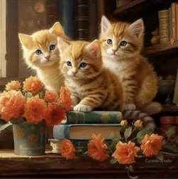 Diamantmosaik - Tre katte