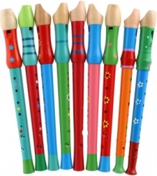 Flétna dřevěná s barevným designem