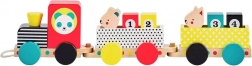 Leseni vlečni vlak s številkami in živalicami PETIT COLLAGE